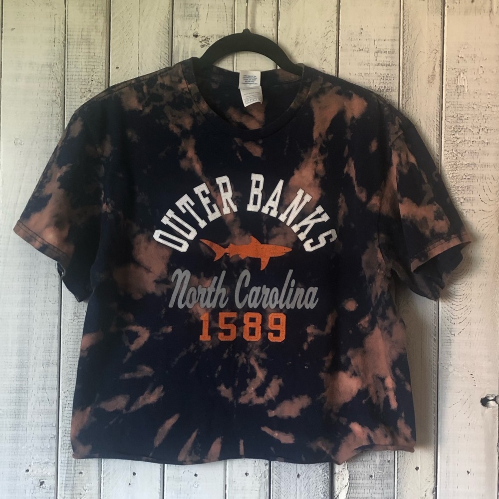Outer Banks North Carolina Bleached Crop Top